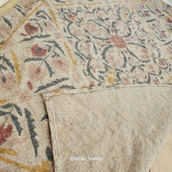 3x5ft Area Rug Beautiful Neutral Cotton Floral Patterned - Picture 4 of 4